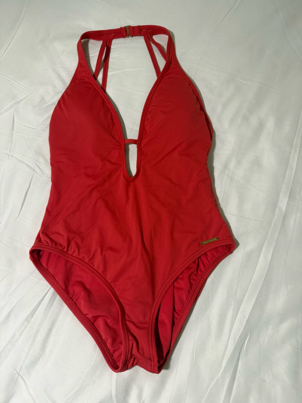 Vince Camuto Swim Coral Cutout Strappy One Piece Swimsuit Size 12